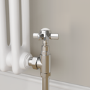 Refurbished - Maesta Chrome Traditional Manual Angled Radiator Valves (pair)