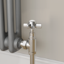 Refurbished - Maesta Chrome Traditional Manual Angled Radiator Valves (pair)
