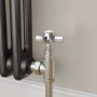 Refurbished - Maesta Chrome Traditional Manual Angled Radiator Valves (pair)