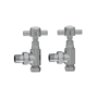 Refurbished - Maesta Chrome Traditional Manual Angled Radiator Valves (pair)