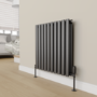 Refurbished - Elego Matte Black Modern TRV Angled Thermostatic Radiator Valves With Lockshield