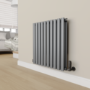 Refurbished - Elego Matte Black Modern TRV Corner Thermostatic Radiator Valves With Lockshield