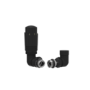 Refurbished - Elego Matte Black Modern TRV Corner Thermostatic Radiator Valves With Lockshield