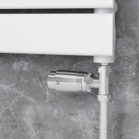Refurbished - Elego Chrome Modern TRV Straight Thermostatic Radiator Valves With Lockshield