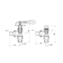 Refurbished - Maesta Matte Black Traditional Manual Angled Radiator Valves With Lockshield