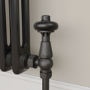 Refurbished - Maesta Matte Black Traditional TRV Angled Thermostatic Radiator Valves With Lockshield