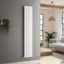 GRADE A2 - Riace White Vertical Flat Designer Radiator 1600x272mm Double Panel 2458 BTU