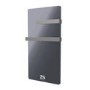 Refurbished 600W Smart Infrared Vertical Anthracite Glass Designer Wall Heater 550x1100mm with Optional Towel Rail - IP24 Bathroom Safe