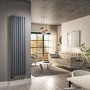 Anthracite Electric Vertical Designer Radiator 2.4kW with Wifi Thermostat - H1800xW472mm - IPX4 Bathroom Safe