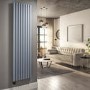 Refurbished - Light Grey Electric Vertical Designer Radiator 2.4kW with Wifi Thermostat - H1800xW472mm - IPX4 Bathroom Safe