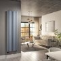 Refurbished - Light Grey Electric Vertical Designer Radiator 2.4kW with Wifi Thermostat - H1800xW472mm - IPX4 Bathroom Safe