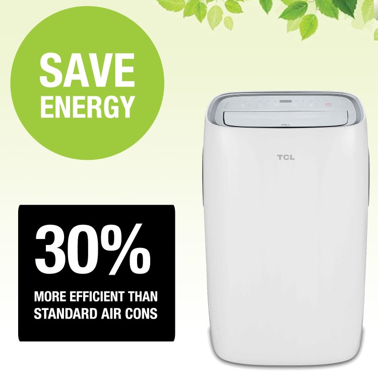 GRADE A1 - TCL AC12 12000 BTU Eco Smart App WIFI Portable Air Conditioner for rooms up to 30 sqm Alexa Enabled 