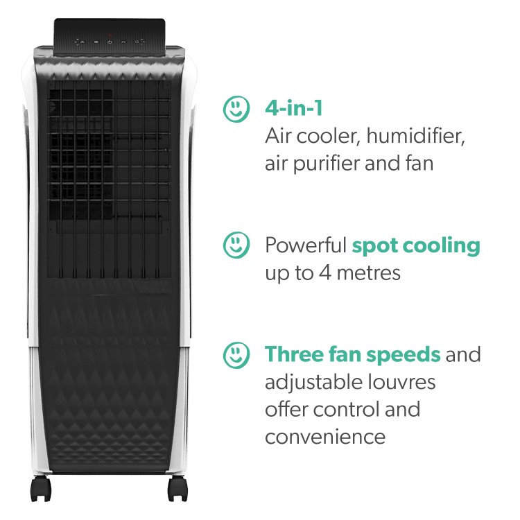 electriQ 16L Portable Evaporative Air Cooler Air Purifier with anti-Bacterial PM2.5 filter and Humidifier