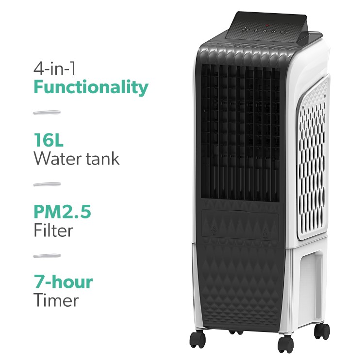 electriQ 16L Portable Evaporative Air Cooler Air Purifier with anti-Bacterial PM2.5 filter and Humidifier