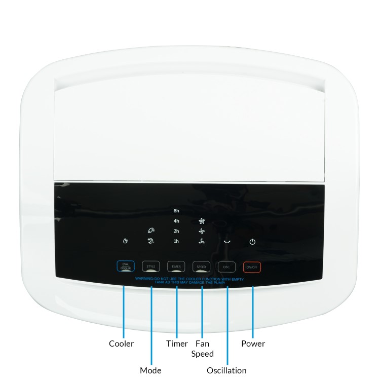 50L Evaporative Air Cooler and Antibacterial Air Purifier for areas up to 70 sqm