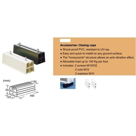 ACBFS450PB  Floor Stand Base Set of 2 in black for Air Conditioner Unit / Heat Pump up to 140 kg PVC 450mm length