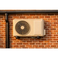 GRADE A3 - Premium Dirt-Resistant Grey Wall Mount Brackets for Split Air Conditioner Outdoor Units - Discreet UK-House Matching Design Supporting up to 140&nbsp;kg