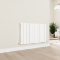 AHS10-600-WCZ Eco Vivante White Horizontal Wave Designer Aluminium Radiator 600x945mm Single Panel 3055 BTU