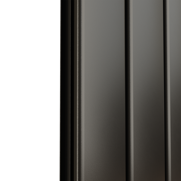 Eco Eleganza Midnight Black Horizontal Flat Designer Aluminium Radiator 600x300mm Single Panel 921 BTU