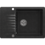 Single Bowl Black Inset Composite Kitchen or Utility Sink and Reversible Drainer with Black Dual Lever Kitchen Tap- Enza