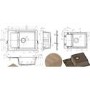 Single Bowl White Inset Composite Kitchen Utility Sink and Reversible Drainer with Chrome Dual Lever Kitchen Tap Set - Enza