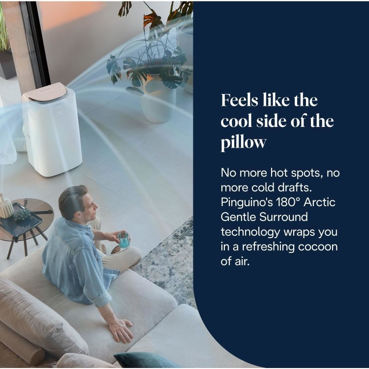 Delonghi A+ AP98 Pinguino 11500 BTU Quiet Mobile Air Conditioner - GentleJet & Low Energy