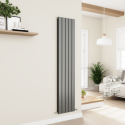 AVD5-1800-DGCF Eco Eleganza Anthracite Vertical Flat Designer Aluminium Radiator 1800x375mm Double Panel 3660 BTU