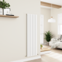 A2/AVD6-1600-WCF Eco Eleganza White Vertical Flat Designer Aluminium Radiator 1600x450mm Double Panel 4049 BTU