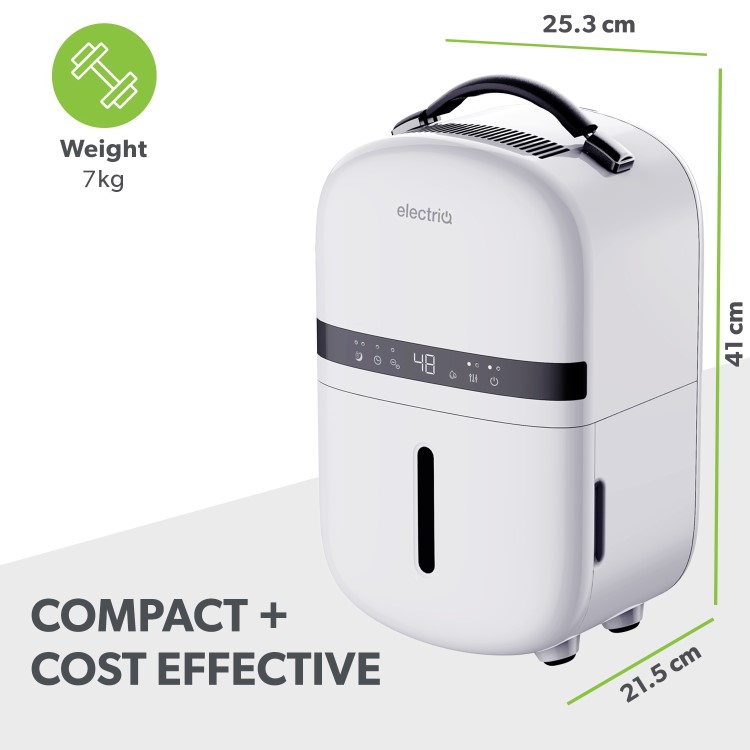 Refurbished electriQ Aqua-Dry 5L Compact Compressor Dehumidifier with Anti-Odour Filter