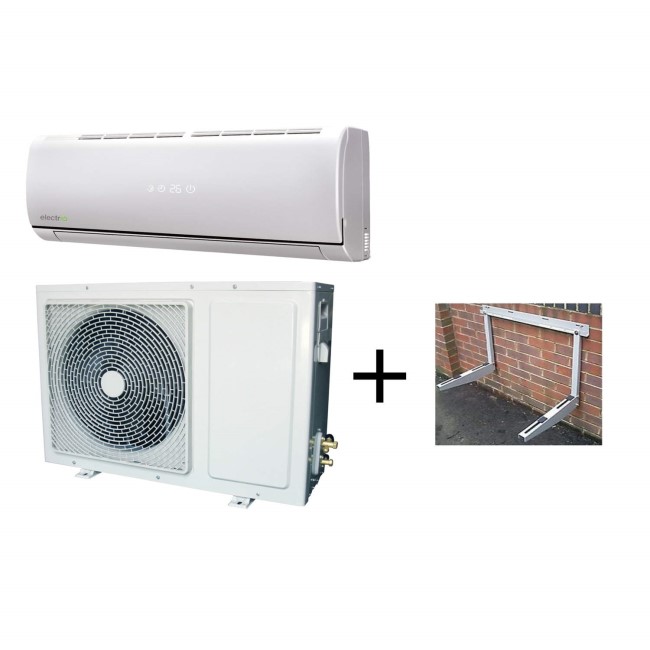 electriQ 18000 BTU Easy Fit Inverter Wall Split Air Conditioner and Condenser Wall Mounting Bracket Bundle