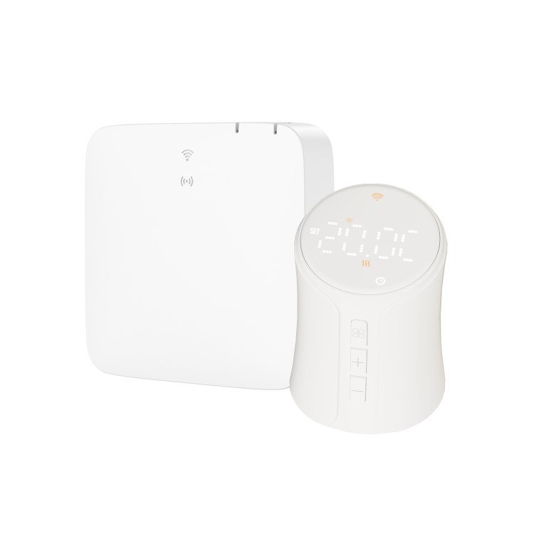 electriQ Smart TRV Valves (Single Pair) with Zigbee Hub - White