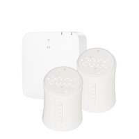 electriQ Smart TRV Valves (2 Pairs) with Zigbee Hub - White