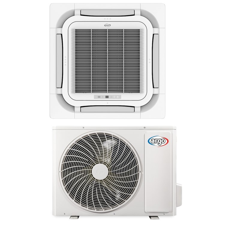 CASMS10 Argo 38000 BTU Ceiling Cassette Air Conditioner with Heat Pump Wired Controller and WiFi