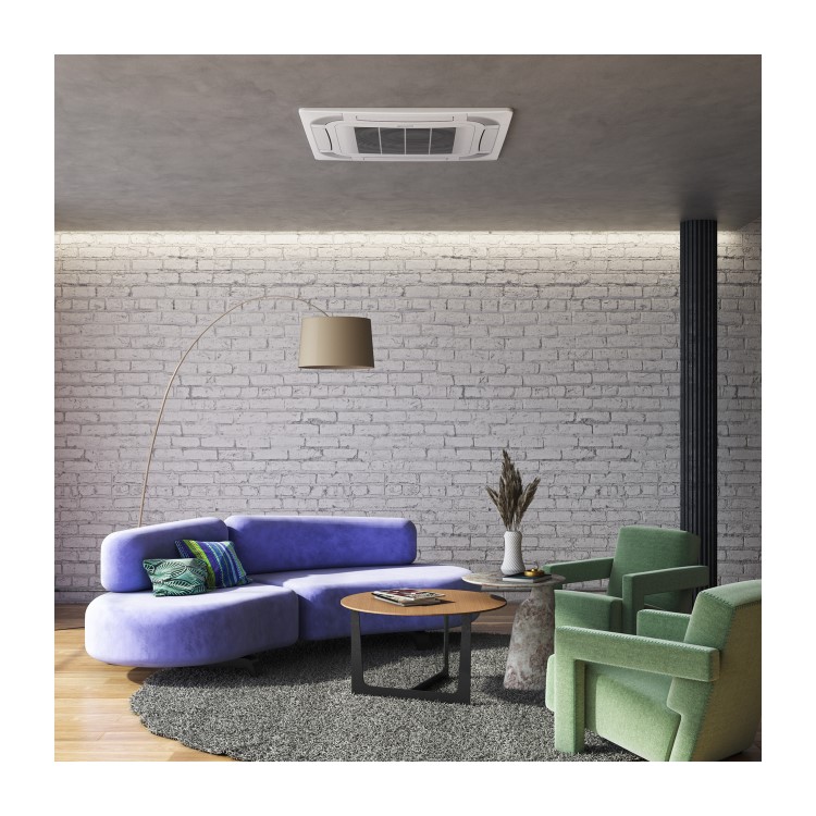 CASMS10 Argo 38000 BTU Ceiling Cassette Air Conditioner with Heat Pump Wired Controller and WiFi