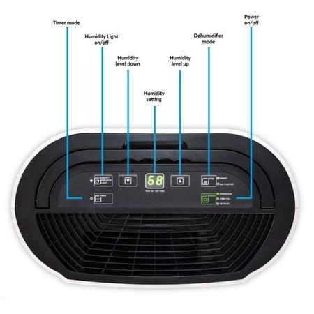 Refurbished electriQ 12 Litre Dehumidifier with Digital Humidistat and Air Purifier
