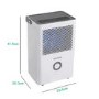 GRADE A2 - electriQ 10 Litre Dehumidifier with Humidistat Laundry Mode and Odour Filter