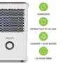 GRADE A2 - electriQ 10L Low-Energy Quiet Compressor Dehumidifier and Anti-Odour Air Purifier