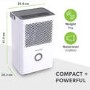 GRADE A2 - electriQ 10L Low-Energy Quiet Compressor Dehumidifier and Anti-Odour Air Purifier