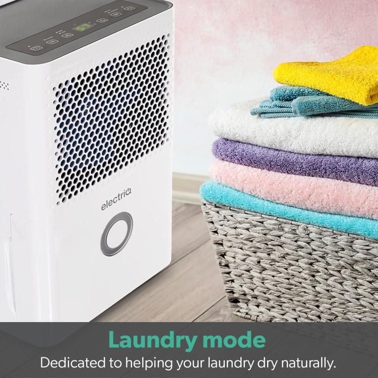 GRADE A2 - electriQ 10 Litre Dehumidifier with Humidistat Laundry Mode and Odour Filter
