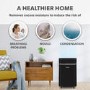 GRADE A3 - electriQ 20 Litre Black Low Energy UV Antibacterial Dehumidifier with HEPA Air Purifier
