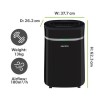electriQ 20L Low-Energy Quiet Laundry Dehumidifier and HEPA UV Air Purifier - Black