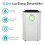 GRADE A3 - electriQ 12L Low-Energy Laundry Dehumidifier and Anti-Bacterial UV/HEPA Air Purifier 