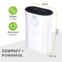 GRADE A3 - electriQ 12L Low-Energy Laundry Dehumidifier and Anti-Bacterial UV/HEPA Air Purifier 