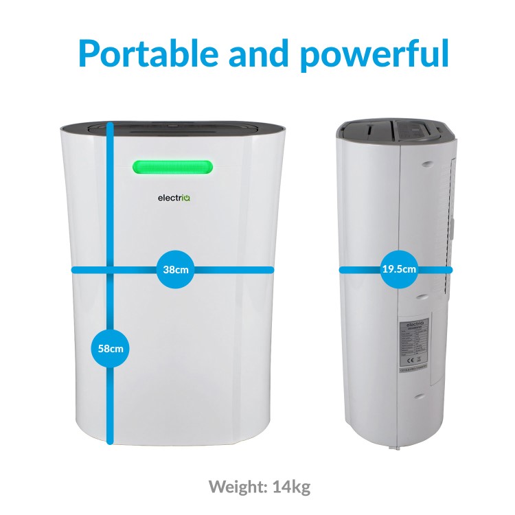 GRADE A2 - electriQ 12L Low Energy Smart App Wi-Fi Alexa Dehumidifier for up to 3 bed house with UV Air Purifier 