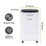 Refurbished electriQ 12 Litre Low Energy Smart App Alexa Dehumidifier with Digital Humidistat and Air Purifier