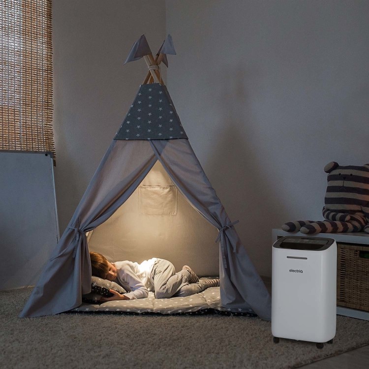 Refurbished electriQ 12 Litre Low Energy Smart App Alexa Dehumidifier with Digital Humidistat and Air Purifier