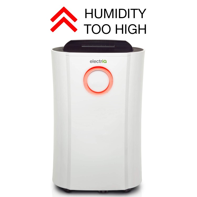 GRADE A1 - ElectriQ 12 litre Low Energy Premium Dehumidifier for up to 3 bed house with Digital Humidistat and UV Plasma Air Purifier