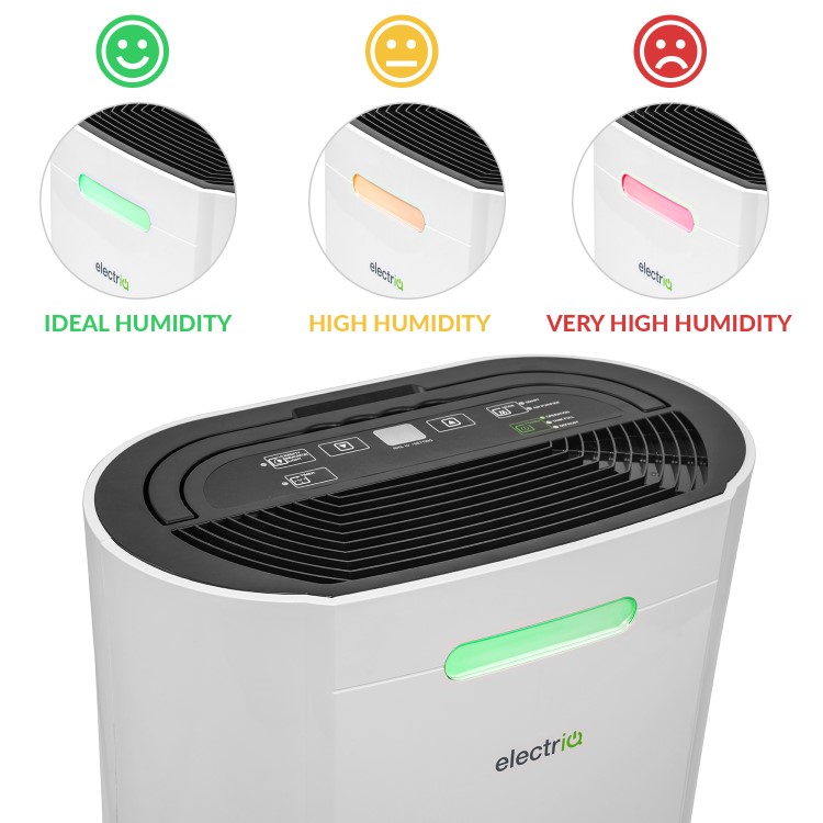 GRADE A1 - electriQ 12 Litre Smart App Alexa Dehumidifier with Digital Humidistat and Air Purifier