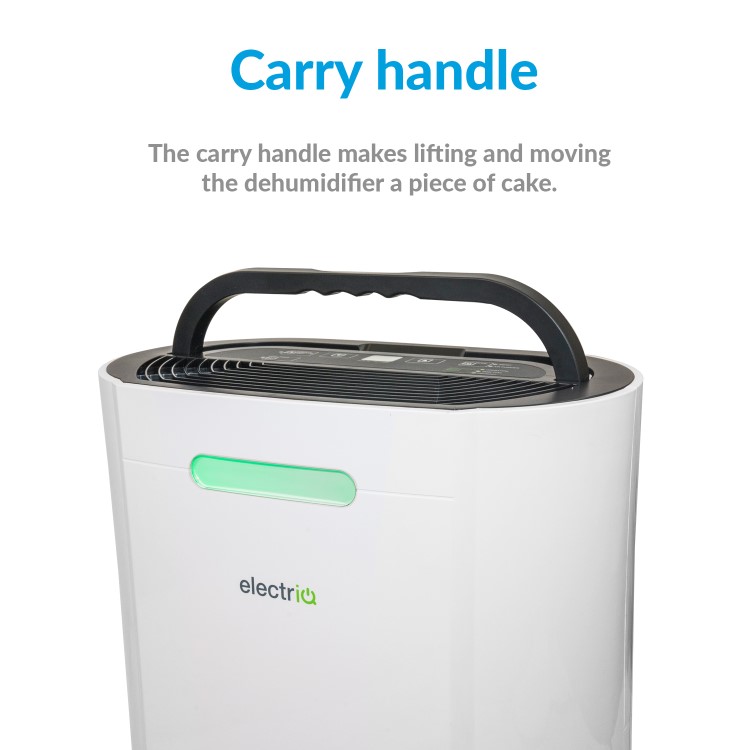 GRADE A1 - electriQ 12 Litre Smart App Alexa Dehumidifier with Digital Humidistat and Air Purifier