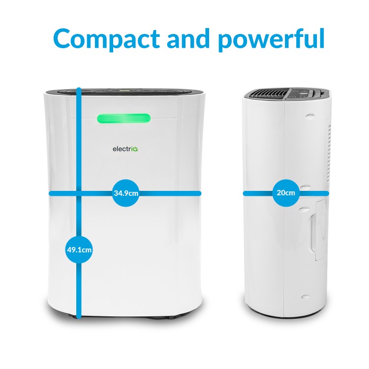 GRADE A1 - electriQ 12 Litre Smart App Alexa Dehumidifier with Digital Humidistat and Air Purifier